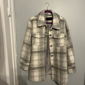 NEVER WORN Tahari plaid peacoat size XL